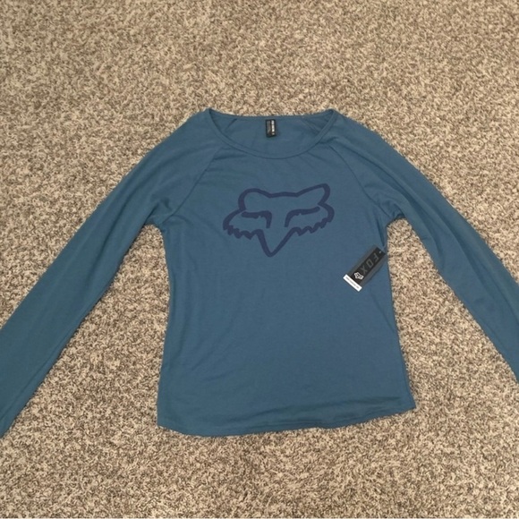 Fox Tops - NWT Fox Women's Teal Long Sleeve Shirt w/ Crew Neckline Size Medium